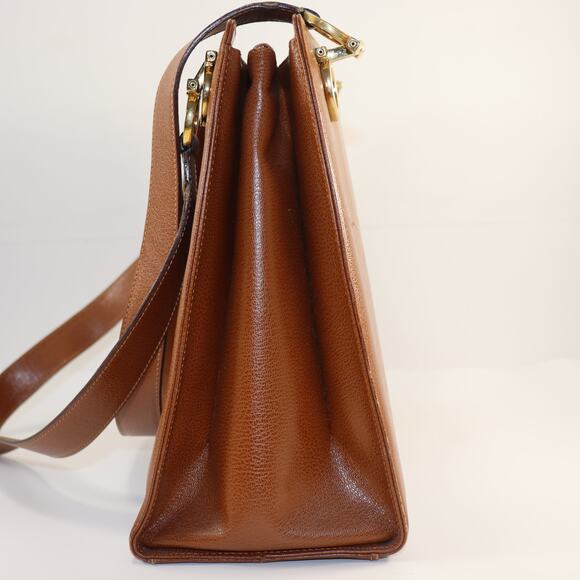 Salvatore Ferragamo Vintage Brown Leather Shoulder Bag Made in Italy - Picture 3 of 10